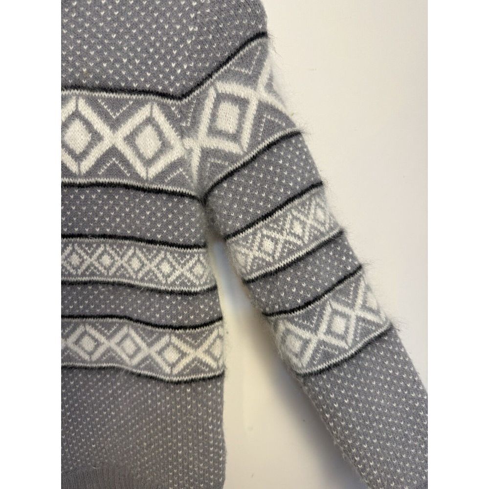 Rag & Bone Gray And Cream Patterned Sweater - image 4